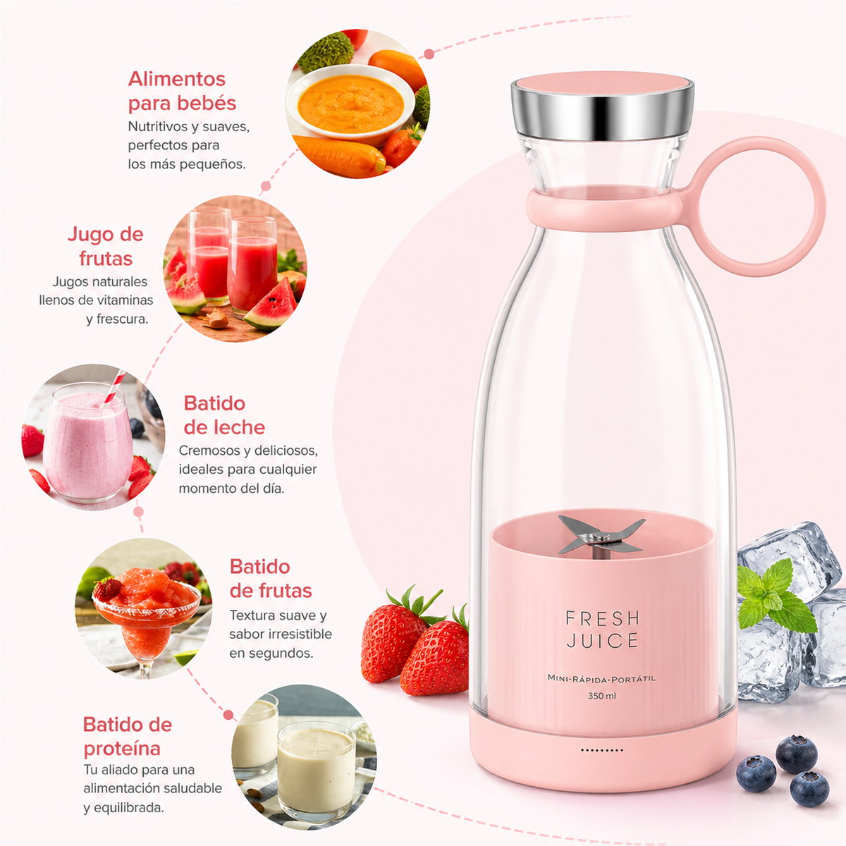 Fresh Juice - Mini licuadora portatil